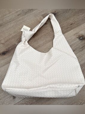 Ulta Beauty NEW Woven Basket Weave Knot Vegan Leather Hobo Shoulder Bag NWT